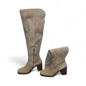 Vince Camuto Over the Knee Tan Boots